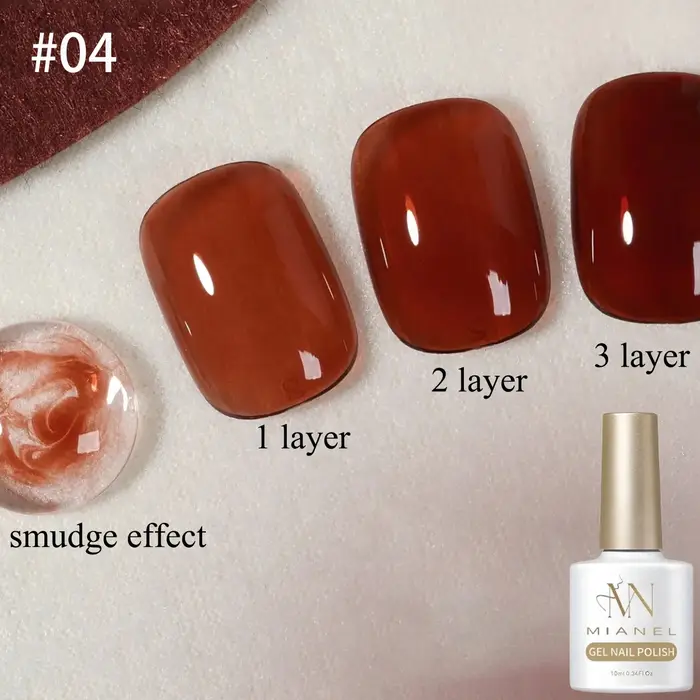 MIANEL 10ML Vernis à ongles gel ambre effet coquille Maillard automne pour ongles noirs, pour nail art, fournitures pour ongles