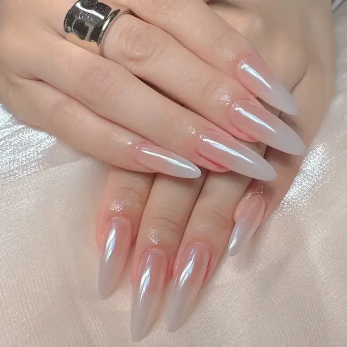 Haute luminosité glace transparent cristal Aurora ongles poudre miroir paillettes poussière Chrome clair de lune blanc