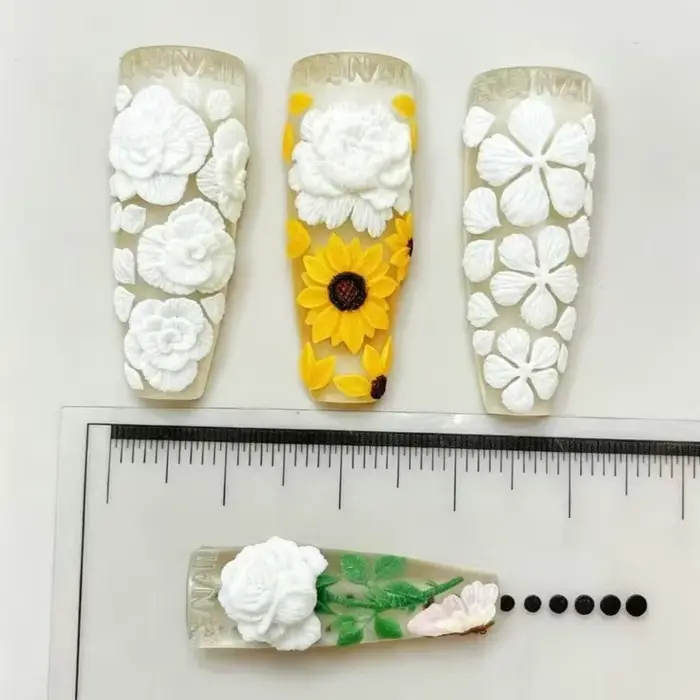 Moule à ongles en Silicone Transparent 3D