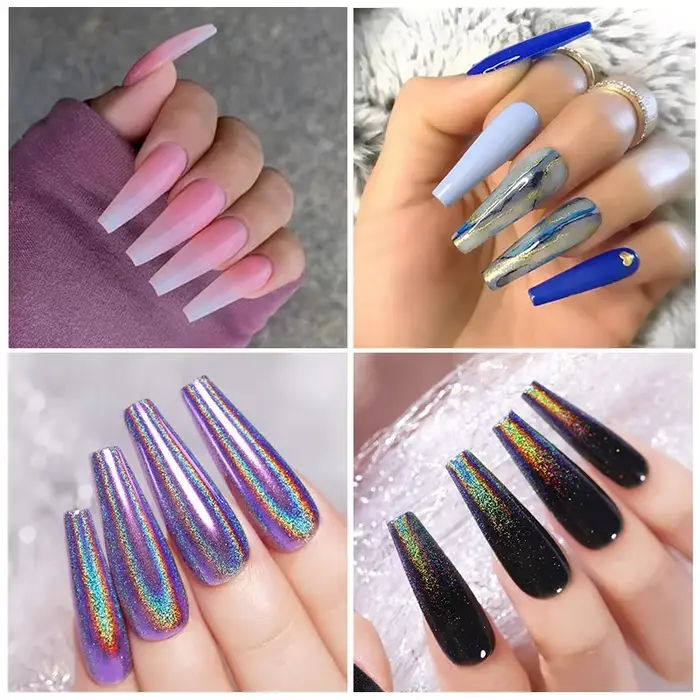 Faux ongles cercueil super longs