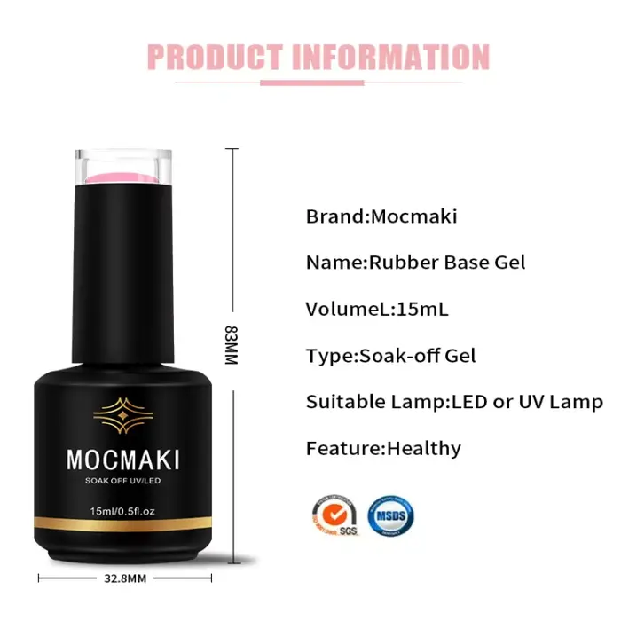 Mocmaki GEL Structure Gel Funny Bunny Rubber Base Gel Vernis à Ongles 15ML Semi-Permanent UV Soak Off Blanc Laiteux Gellak pour Manucure
