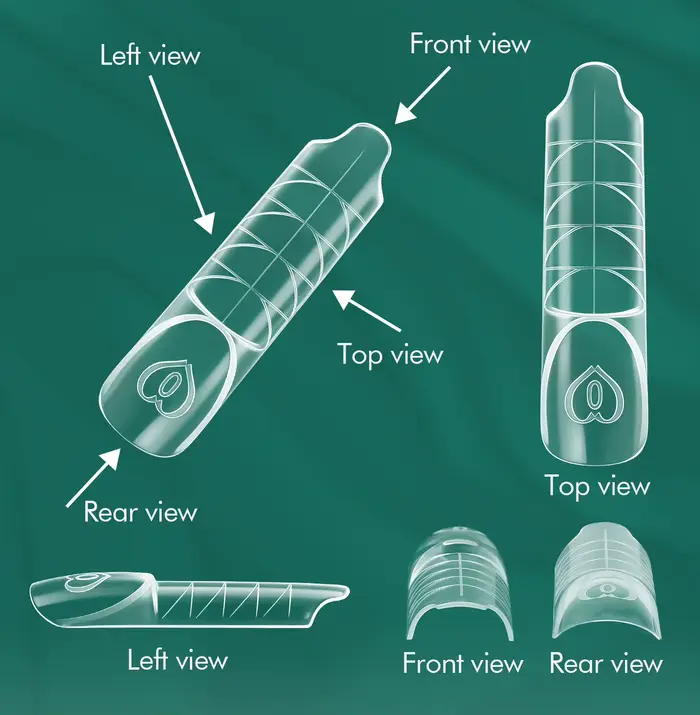 Nailpop Space French Dual Forms 15 Tailles 60/150 Pièces Transparents Réutilisables pour Extension d'Ongles en Gel