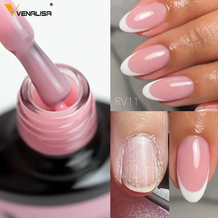 VENALISA Base en caoutchouc manteau couleur bébé Boomer couverture nue français ongles Camouflage tremper UV LED gelée translucide Semi Permanent