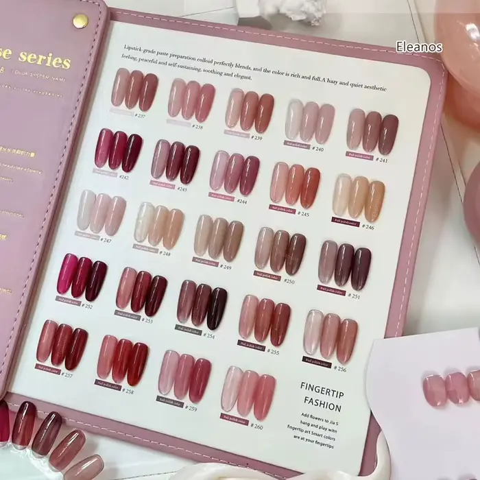 Eleanos Rose Rose 24 pièces gelée Transparent Gel vernis à ongles couleur Rose nu UV tremper Gel vernis Jade Nail Art Gel laque 15ml