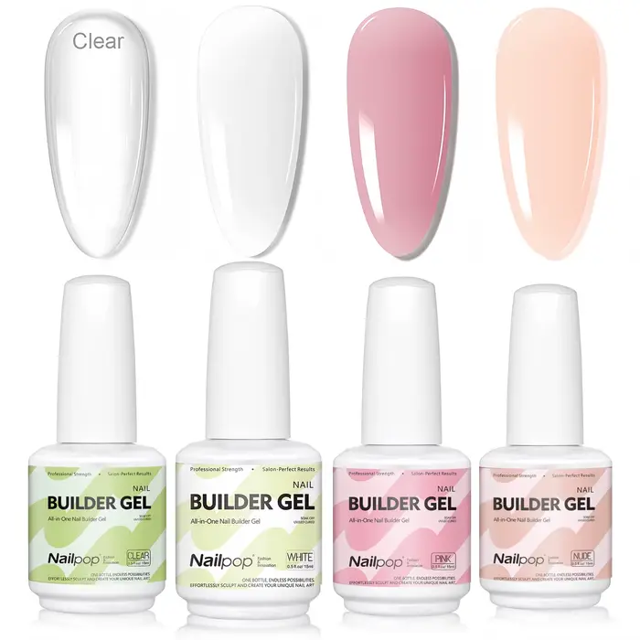 Nailpop 7 en 1 constructeur Gel multicolore clair blanc rose nu 15ml ongles Apex et Extension renforcement Gel UV pour bricolage maison Salon