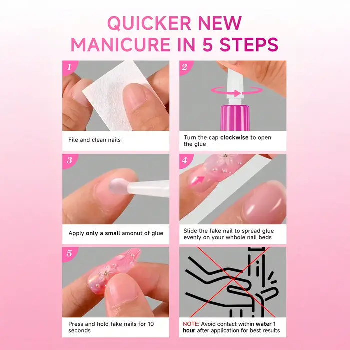 Colle à ongles 3 en 1 à séchage rapide