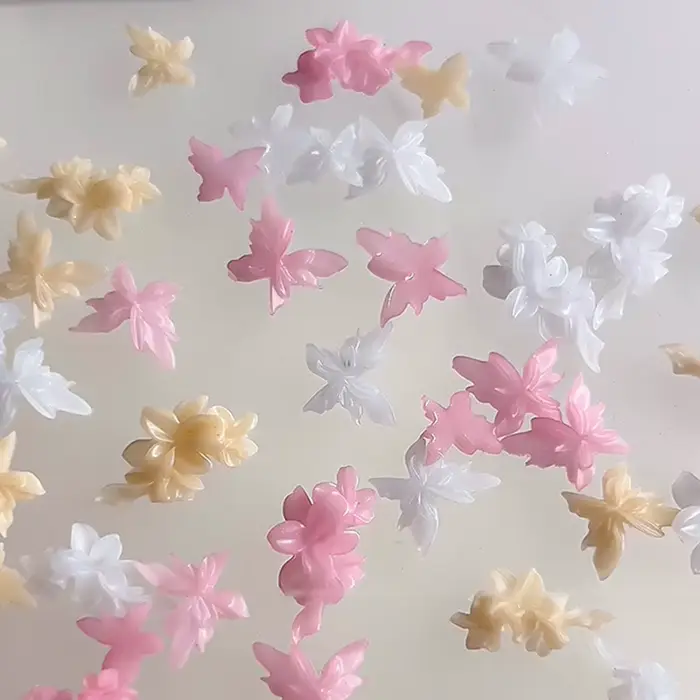 20 pièces papillons Nail Art décorations résine ongles papillon breloques