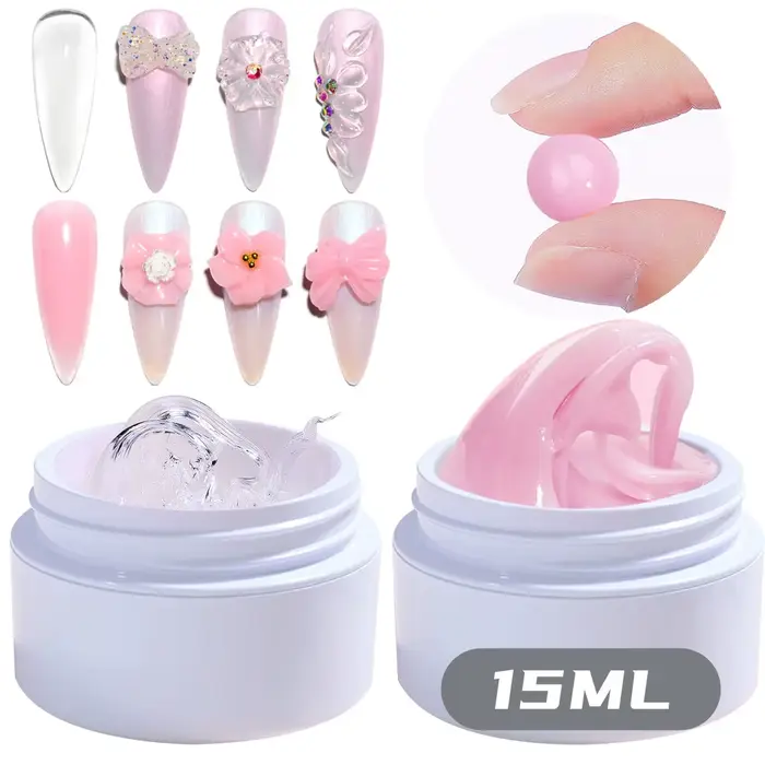 1 pot blanc 3D façonnage sculpture antiadhésif Extension de main Gel vernis à ongles pour fleur bricolage Nail Art