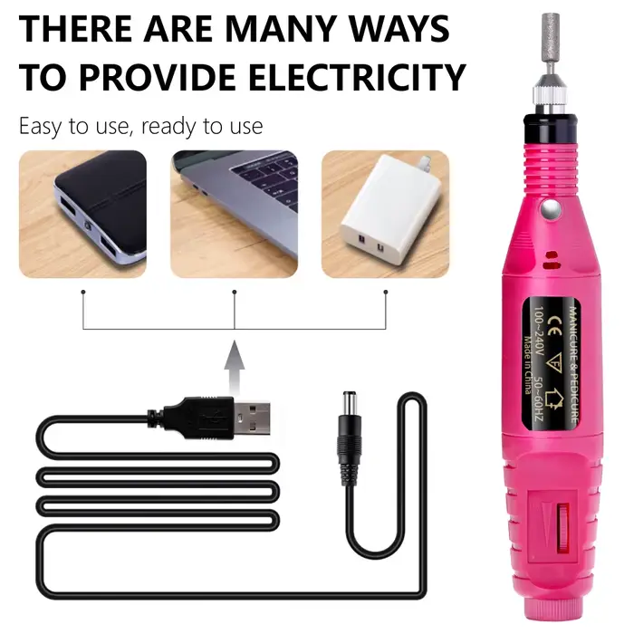 LULAA Portable professionnel électrique perceuse à ongles Machine outils de manucure pédicure perceu