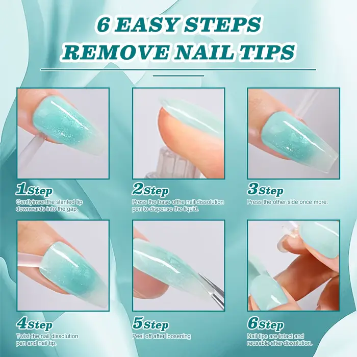 Stylo dissolvant pour colle à ongles - Sans acétone