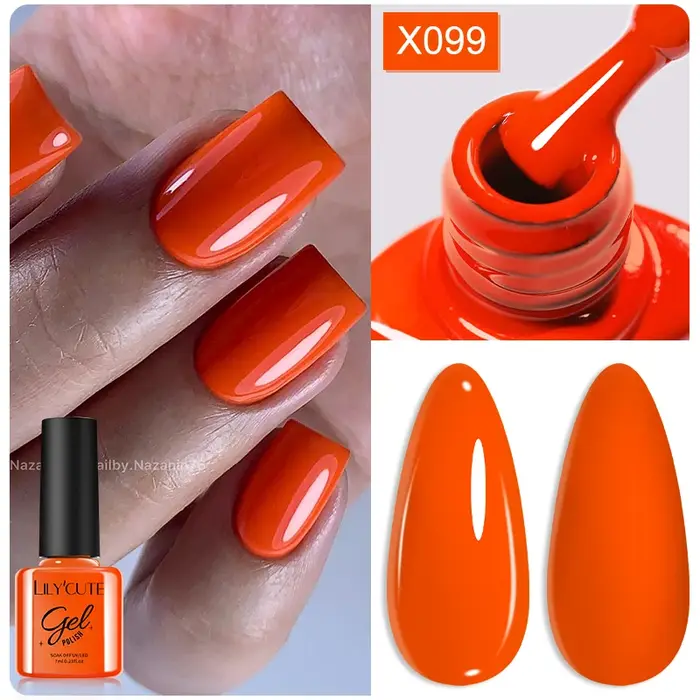 LILYCUTE 7ml Vernis à ongles Gel Fluorescent été néon rouge vert Vernis Semi Permanent UV Gel Vernis Nail Art manucure pour les ongles