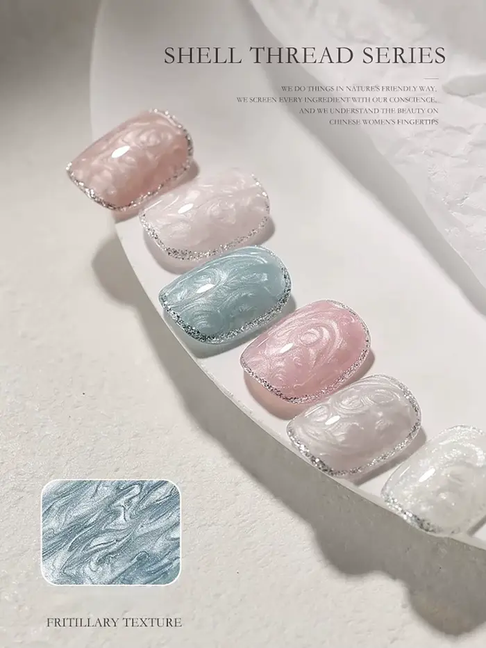 1-24 pièces WS printemps été ongles fil rose coquille Gel vernis