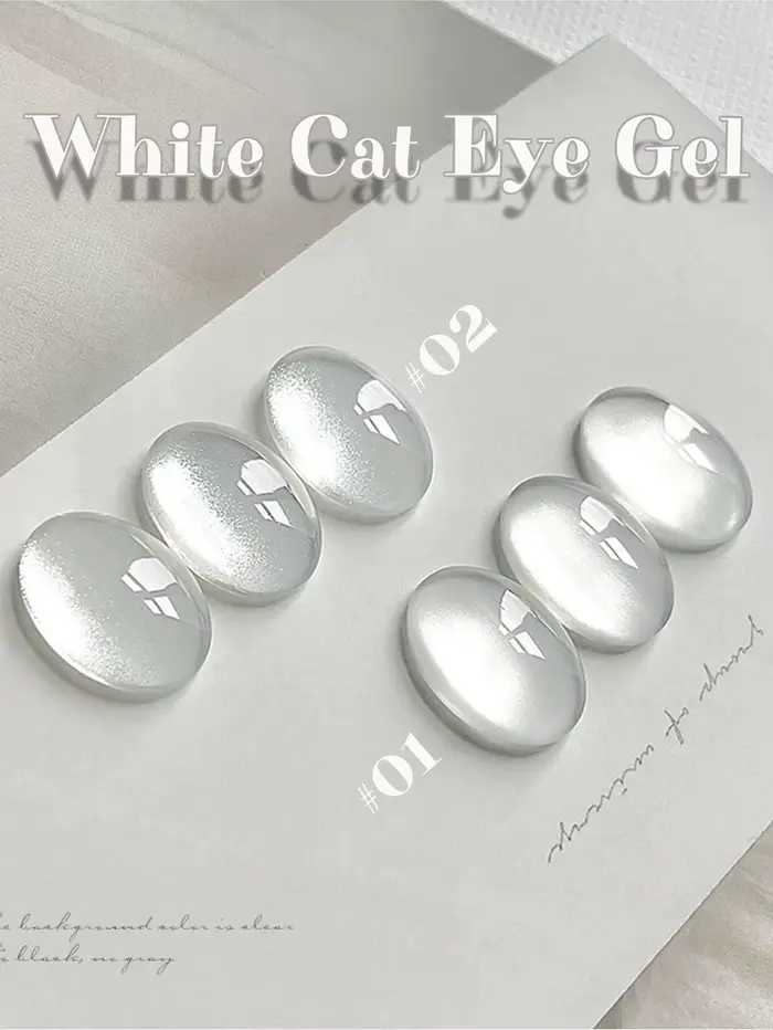 1-12 pièces PSK Gel de vernis à ongles effet œil de chat, perles de verre transparentes effet glace,