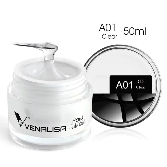 VENALISA Gelée UV/LED 50ml Transparente Rose Nude Camouflage pour Extension d'Ongles, Gel Poly Nail 