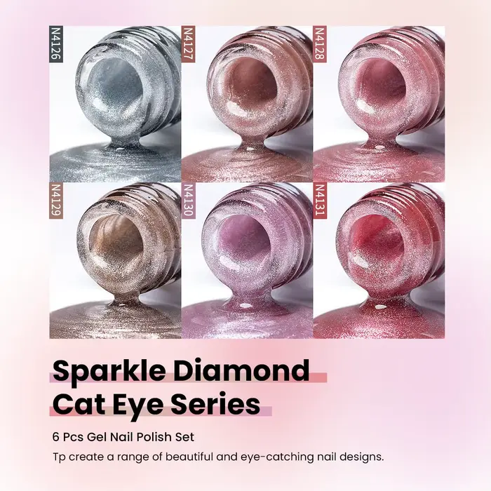 6 pièces 7.5ml nouveau populaire réfléchissant oeil de chat magnétique ongles Gel Semi Permanent Nail Art trempage LED