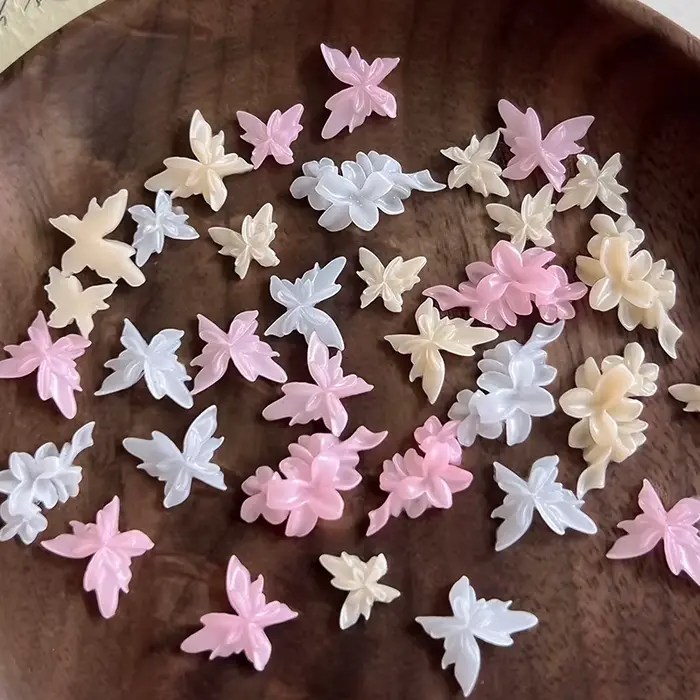 20 pièces papillons Nail Art décorations résine ongles papillon breloques