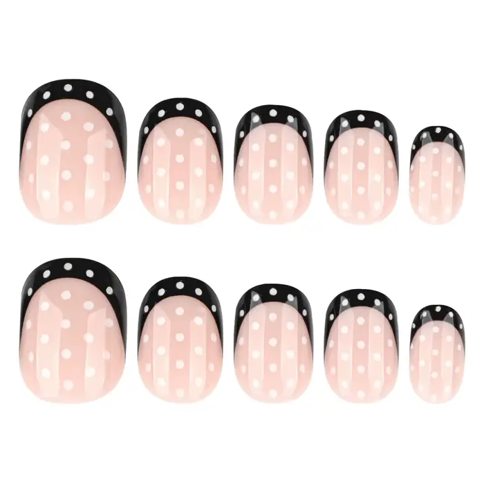 Faux ongles français noirs