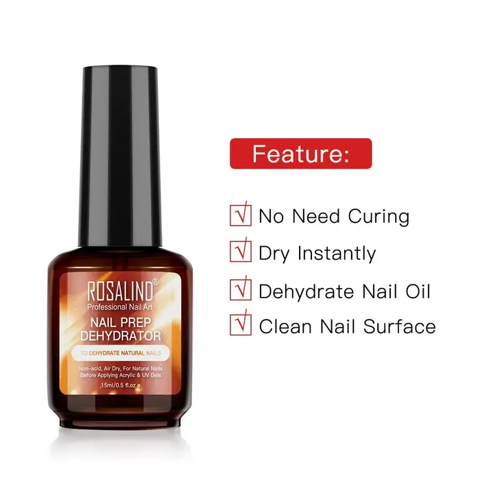 ROSALIND 15ML déshydrateur d'ongle Gel vernis apprêt à ongles pas besoin de durcissement à l'air sec