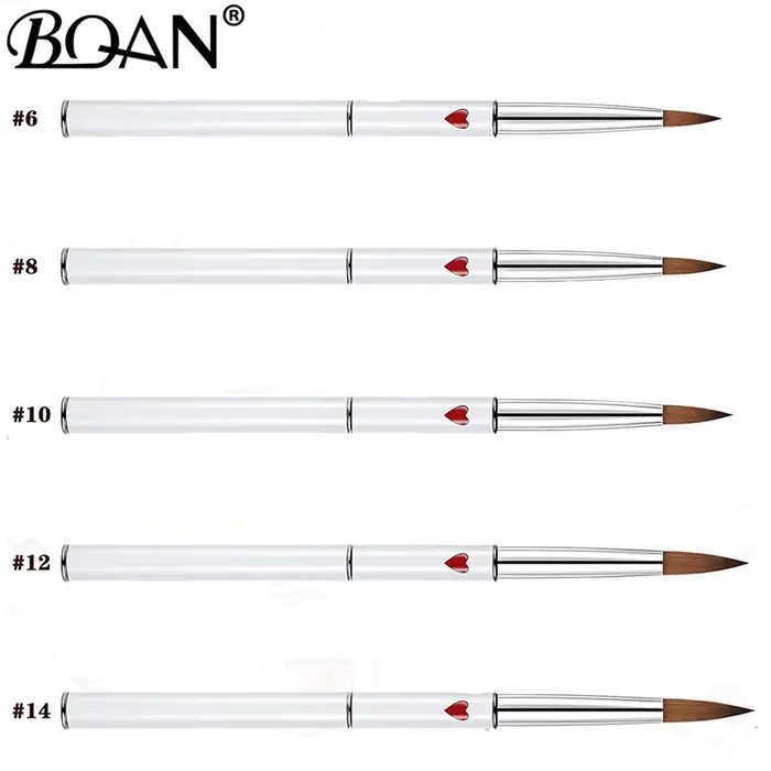 BQAN # 8- # 22 pinceaux à ongles Kolinsky pour application d'acrylique