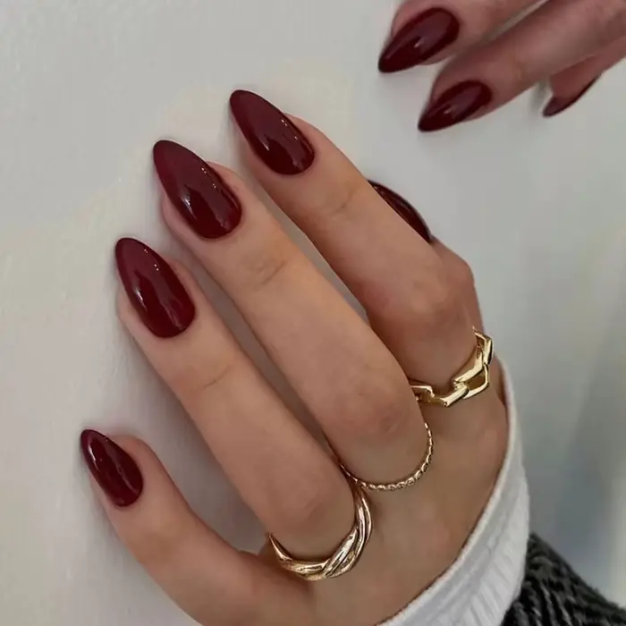 Rouge cerise 24 pièces presse sur ongles rose dégradé faux