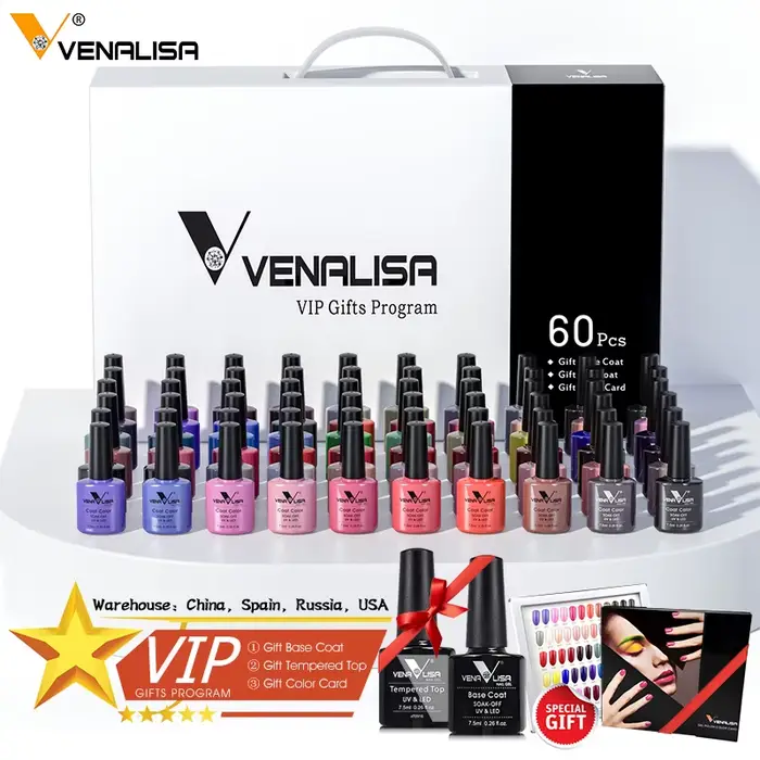 Venalisa vernis à ongles Gel couverture complète Beatuiful couleur paillettes