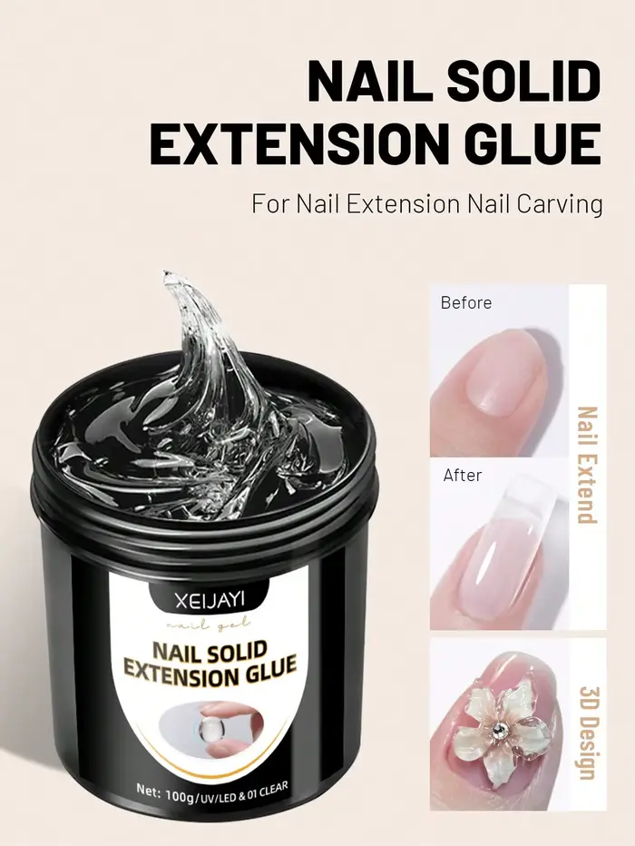 XEIJAYI 100g Gel d'extension transparent anti-adhésif pour les mains