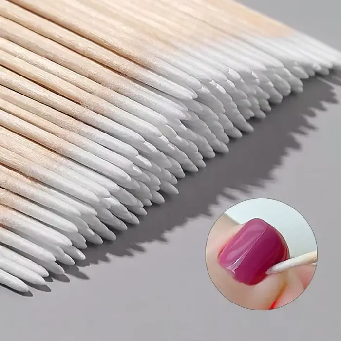 100 pièces ongles bois écouvillon propre bâtons bourgeon pointe