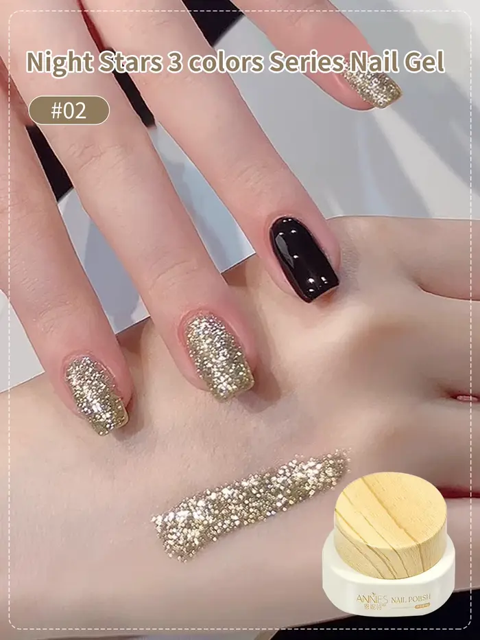 Vernis à ongles d'hiver à paillettes réfléchissantes, argent, Champagne, or, Semi-Permanent, Gel UV 
