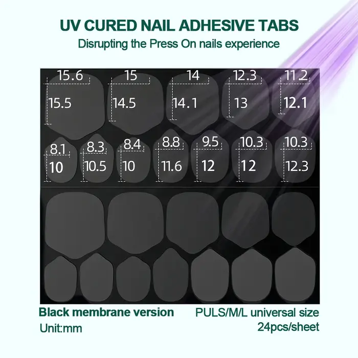 Nailpop Onglets adhésifs pour ongles durcis UV 10 feuilles
