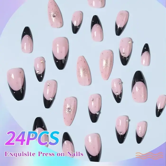 Faux ongles à pression en amande moyenne