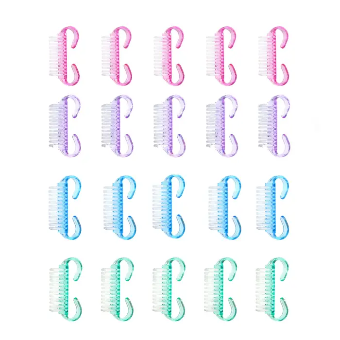 1/5/20 pièces brosse à ongles en acrylique couleur rose Nail Art manucure pédicure doux enlever la poussière en