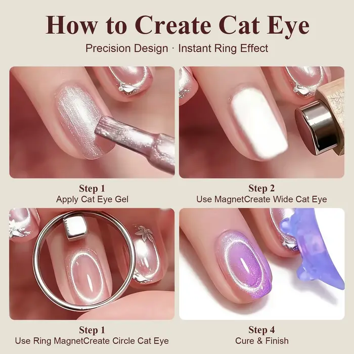 Outil aimanté circulaire pour gel œil de chat, aimant œil de chat creux effet trou noir, anneau magn
