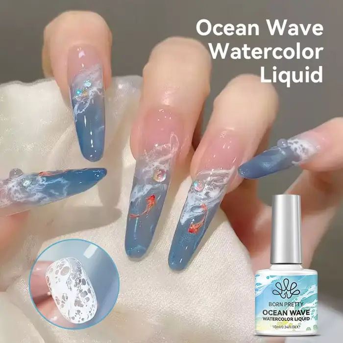 Vernis à ongles gel effet bulle vague de mer blanche 10ml