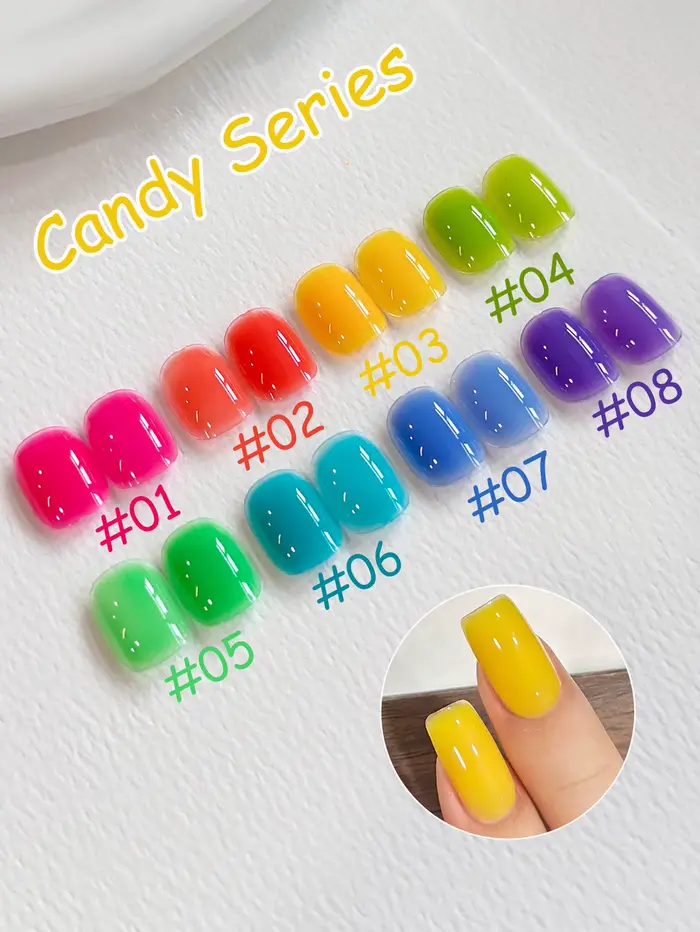 1-8PCS WS Vernis à ongles gel printemps-été rose bleu vert 2026 Dopamine Ice Transparent Nail Art Fournitures