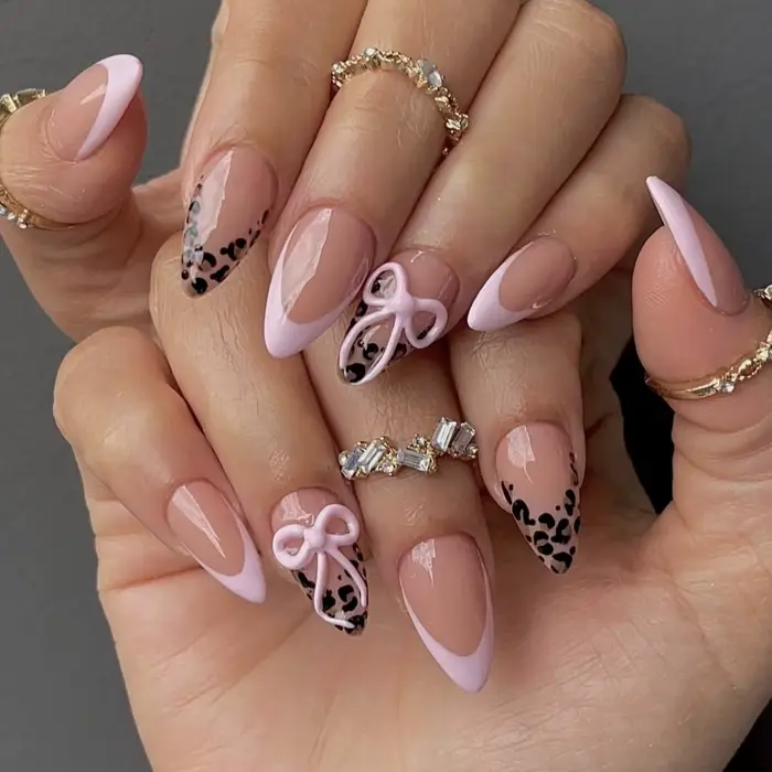 24 faux ongles à presser imprimé léopard