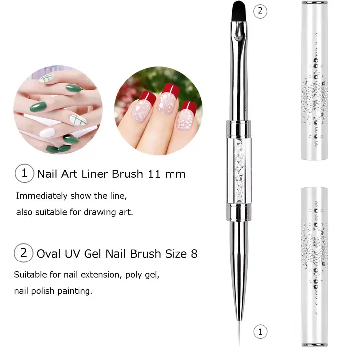 Brosse professionnelle de conception de Construction d'ongles à double extrémité, revêtement de Gel 