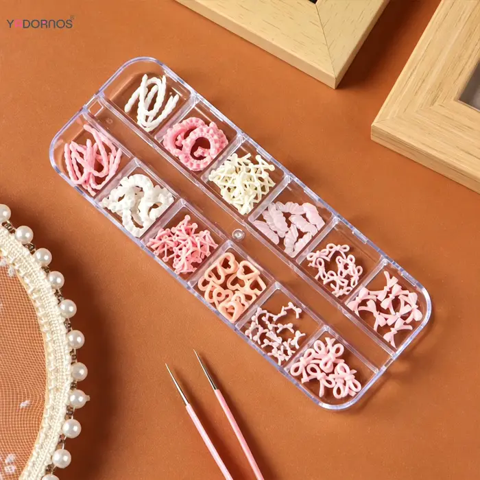 Accessoires pour ongles de la série Ballet rose 12Grid
