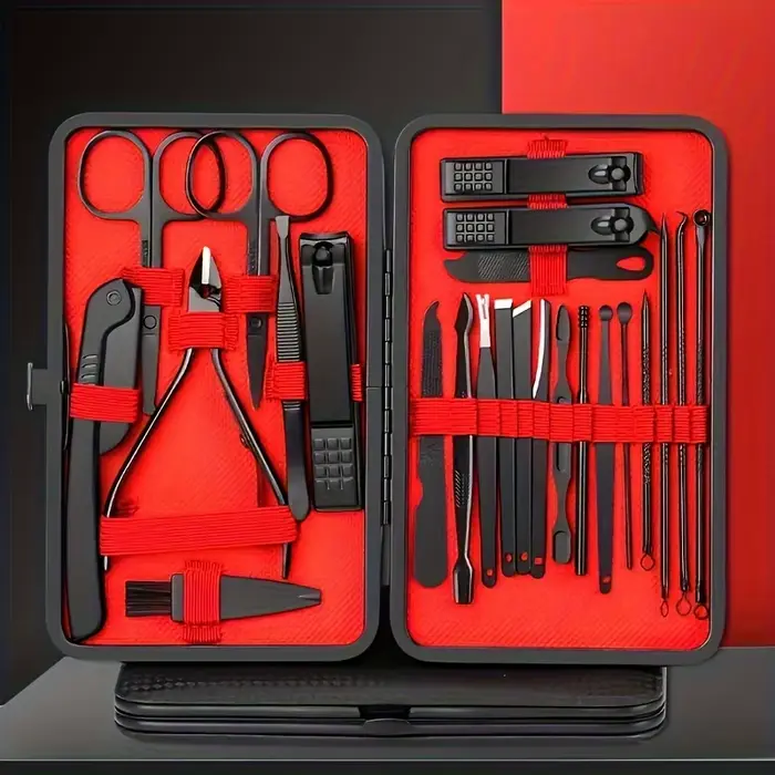 Kit de coupe-ongles professionnel 7 à 24 pièces, coupe-ongles et orteils Ultra tranchants pour homme