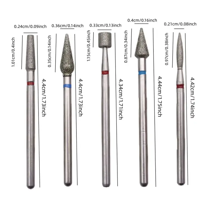 Ensemble de 10 embouts de perceuse à ongles en diamant pour manucure russe – Préparation des cuticules