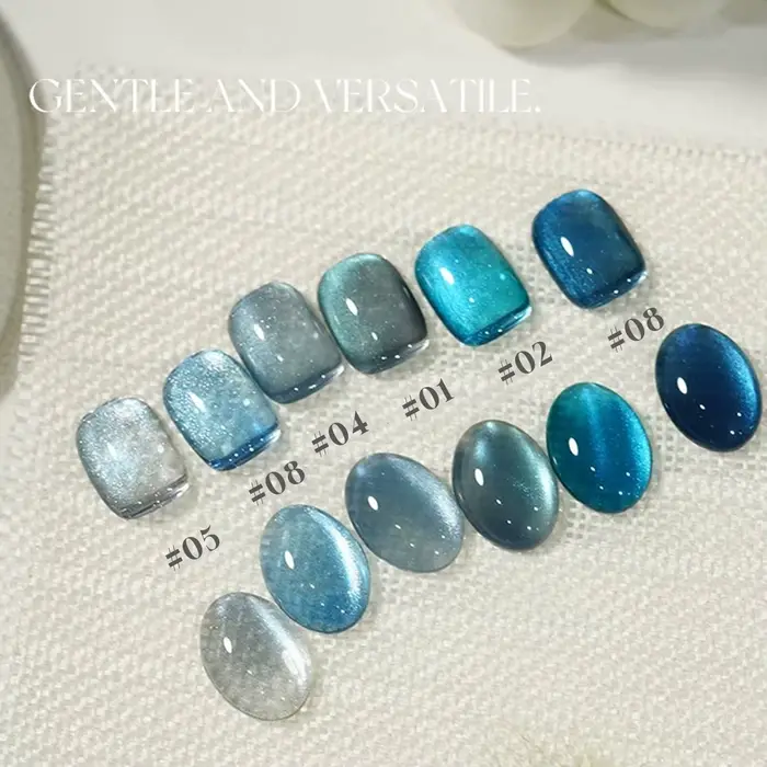 MIANEL 12ML 2026 Nouveau Vernis à Ongles Gel Magnétique Effet Œil de Chat Perles de Verre Bleues