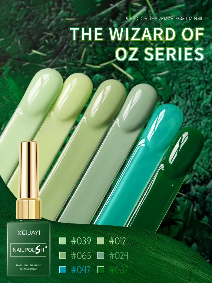 Ensemble de vernis à ongles en gel vert 15 ml (1/6 pièces)