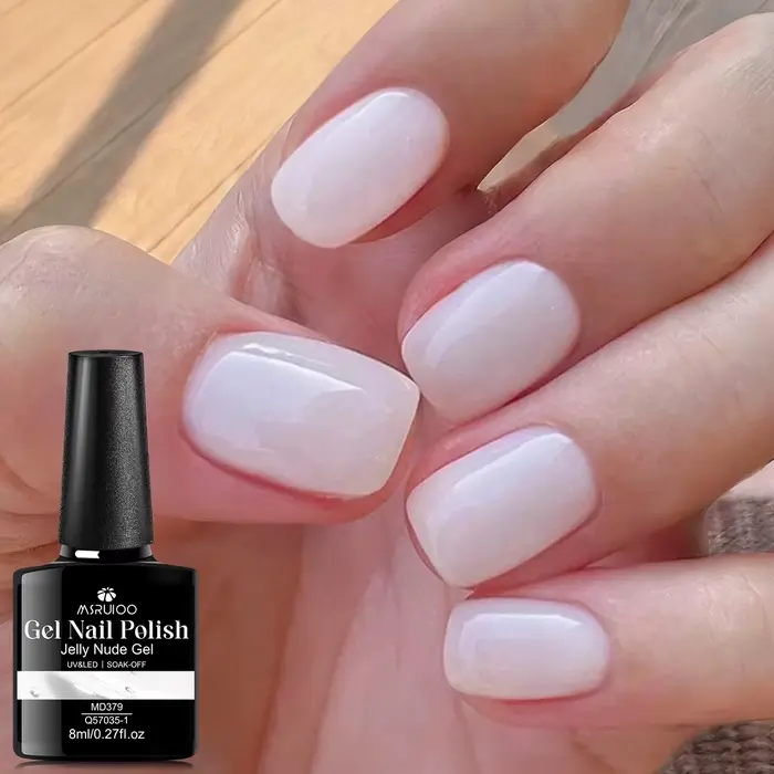 Vernis à ongles en gel blanc laiteux 8 ml, couleur translucide opale, gelée blanche, art des ongles,