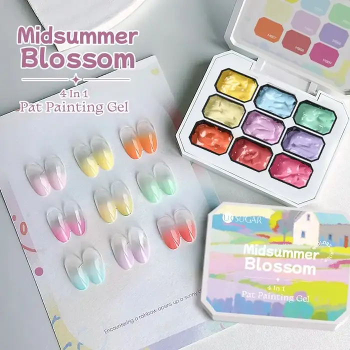 Vernis à ongles gel Pat Ombre 4 en 1, 9 couleurs, haute saturation, manucure française DIY, vernis à ongles français délicats