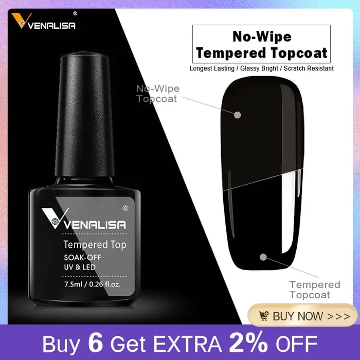 VENALISA – couche de finition pour ongles en verre trempé