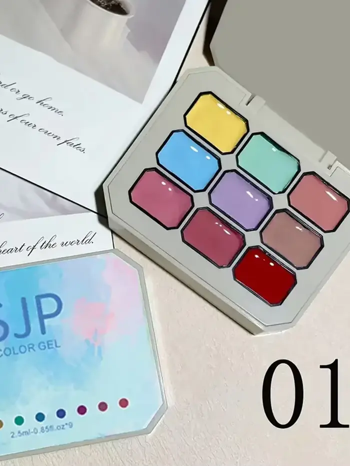 9 couleurs solide vernis à ongles Palette Peelable UV/LED