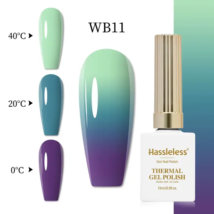Vernis à ongles gel à couleurs changeantes, sensible à l'hiver, changement de couleur à basse tempér