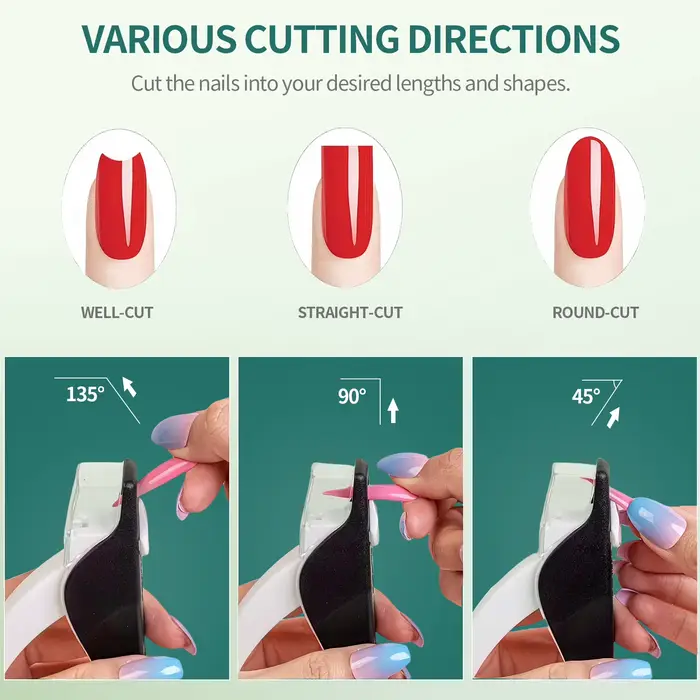 NAILPOP coupe-ongles acrylique réglable avec Sizer lame professionnelle en acier inoxydable