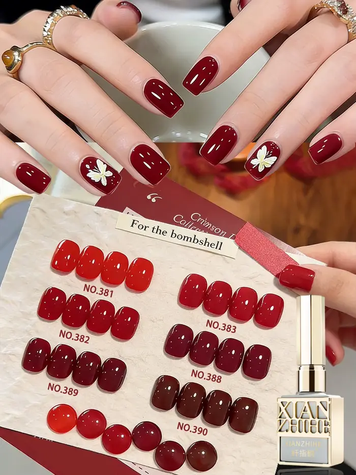 Nouveau vernis à ongles gel rouge Nouvel An 2026