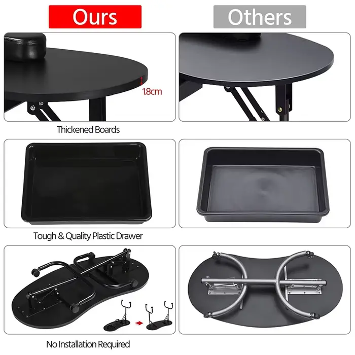 Table de manucure professionnelle pliable-bureau de Salon