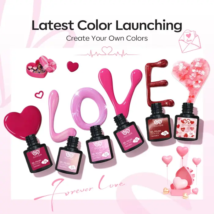 6 pièces de vernis à ongles en gel Winter Love Song